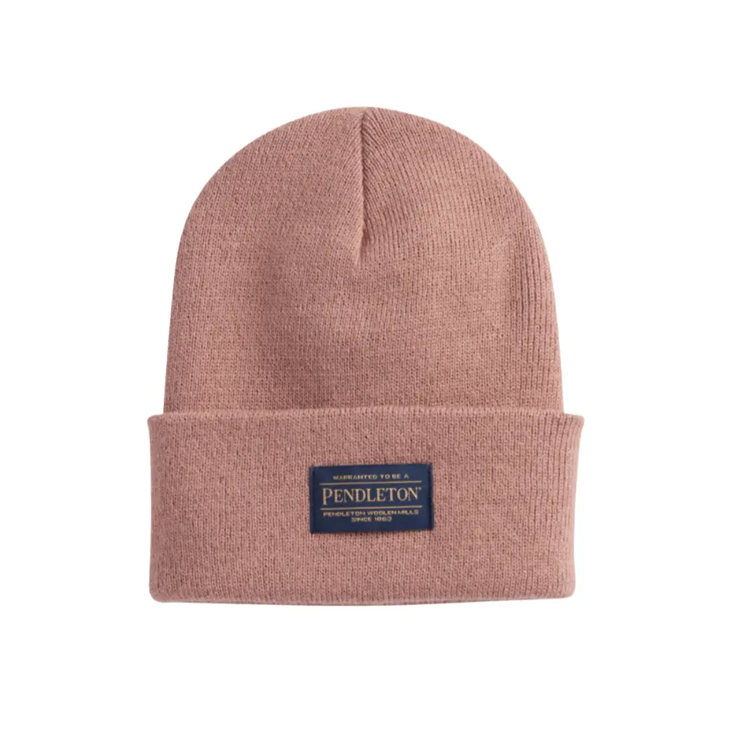 Pendleton Rose Beanie, Unisex Soft Lightweight Ribbed Knit Acrylic Warm Winter Hat with Logo Patch, Made in USA, Soft Lightweight Beanie, Warm Beanie Hat