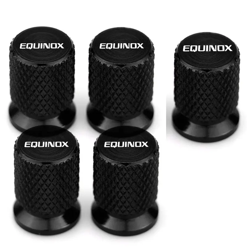 Chevrolet Equinox 5pcs Aluminum Alloy Tire Valve Caps, Car Tire Caps, Tyre Caps, Metallic Texture, Durable, Anti-Theft & Dust-Proof, Automotive Accessories, Auto Parts