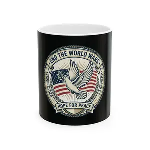 Dove with American Flag peace emblem Mug | Hope for Peace graphic