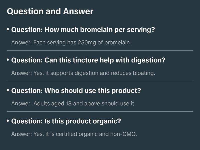 Natural Bromelain Extract Tincture for Digestive Health and Recovery - 2oz - Supplement, Edible Healthcare Fitness