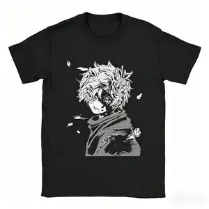 Black Clover Asta Graphic T-Shirt,  Distressed Oversized Anime Tee, Retro Five-Leaf Clover Demon Power Streetwear Top for Men Women, Anime Lover & Black Clover Fan Gift Shirt