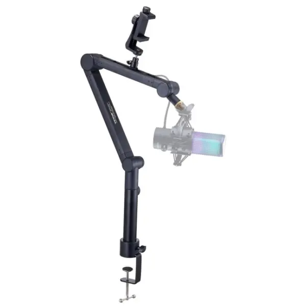 VEVOR Microphone Boom Arm, Adjustable Mic Stand with Cable Management, Desk Mount Clamp, Detachable Extension Rod, 3/8" to 5/8" Adapter, for Recording