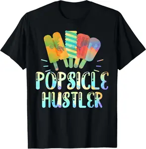 Funny Ice Cream Retro 80s Summer Popsicle Hustler Summer Outdoor Casual T-Shirt