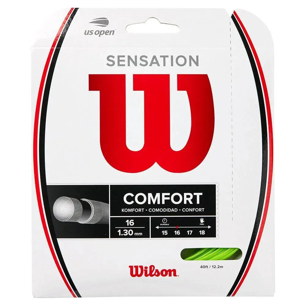 Multifilament Tennis String, 16g Neon Green Micro-Fiber Construction for Vibration Reduction and Comfortable Tennis Play