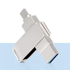 Flash Pen Drive, High Speed USB 3.0 Memory Stick, Portable OTG 2 in 1 Photo Stick with Free Type-C Adapter for Android Smart Phones PC Laptop