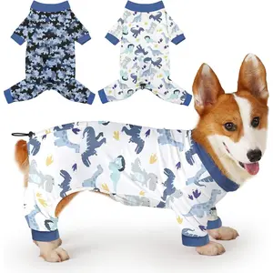 2PACK Dog Pajamas Soft Dogs Clothes for Small Medium Dogs Elastic Cats Apparel Breathable Dog Pjs for Puppy