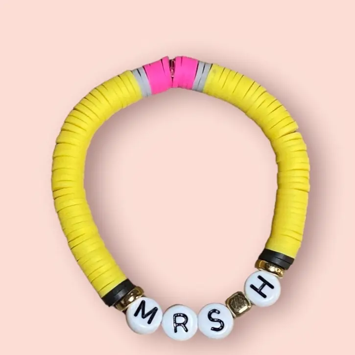 Custom Pencil Clay Bracelet- Teacher