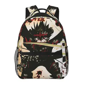 Black Clover Fashion Backpack – Large Capacity, Ideal for Daily Commuting, Outdoor Hiking, and Business Use; Cartoon Style Casual Black Clover Merchandise Laptop Daypack/School Bag for Women, Men, and as a Gift