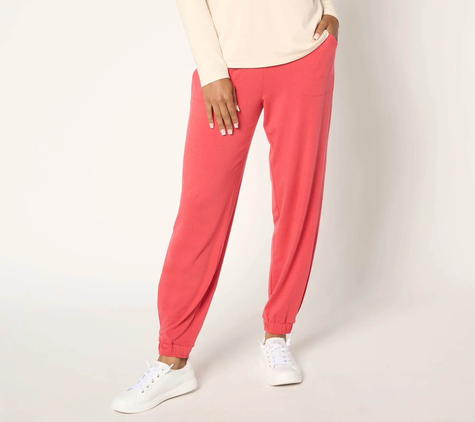 Anybody Petite Cozy Knit Side Pleat Jogger with Pockets