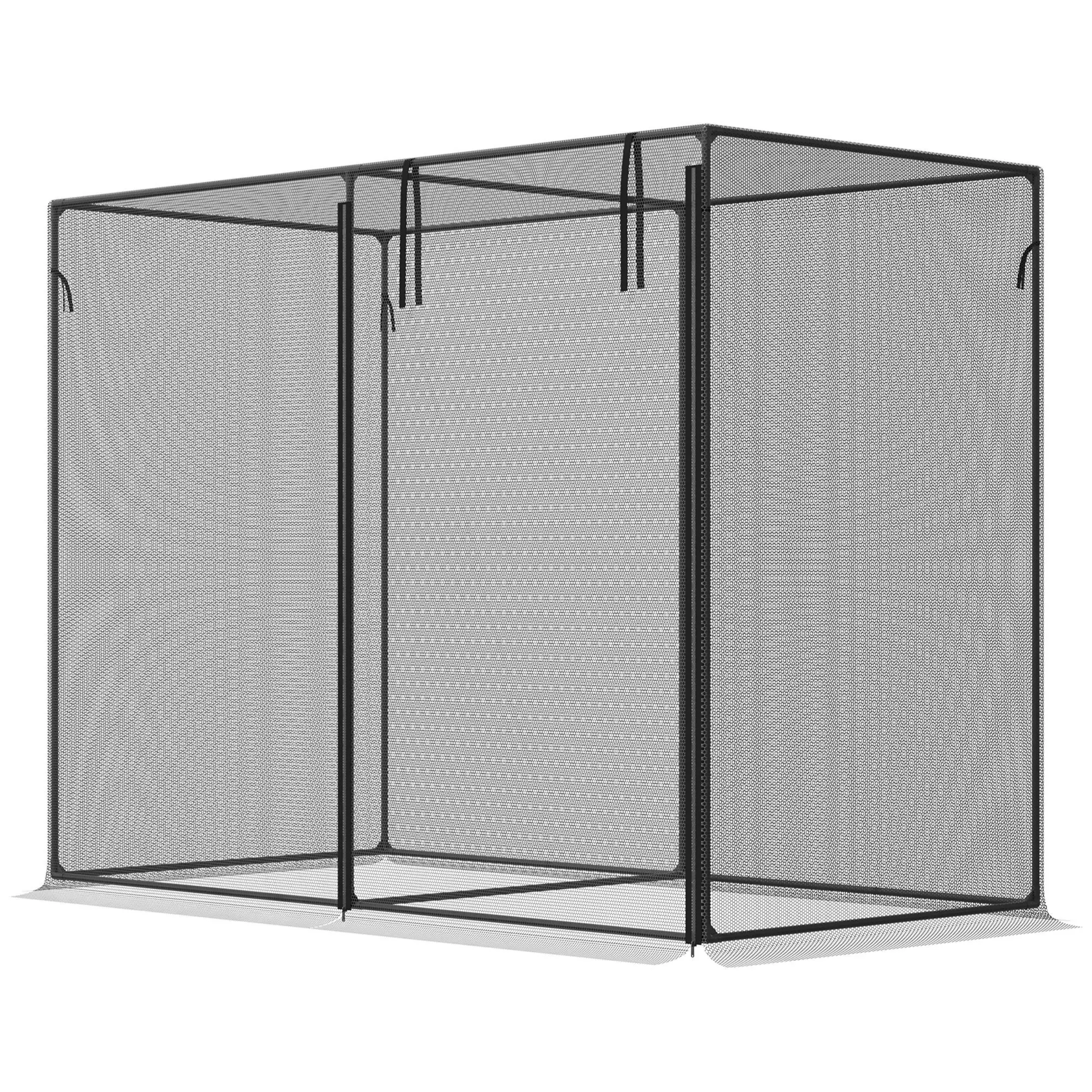 6x3ft Garden Crop Cages, Animal-Resistant Plant Protectors with 6 Ground Stakes and Storage Bag, Black