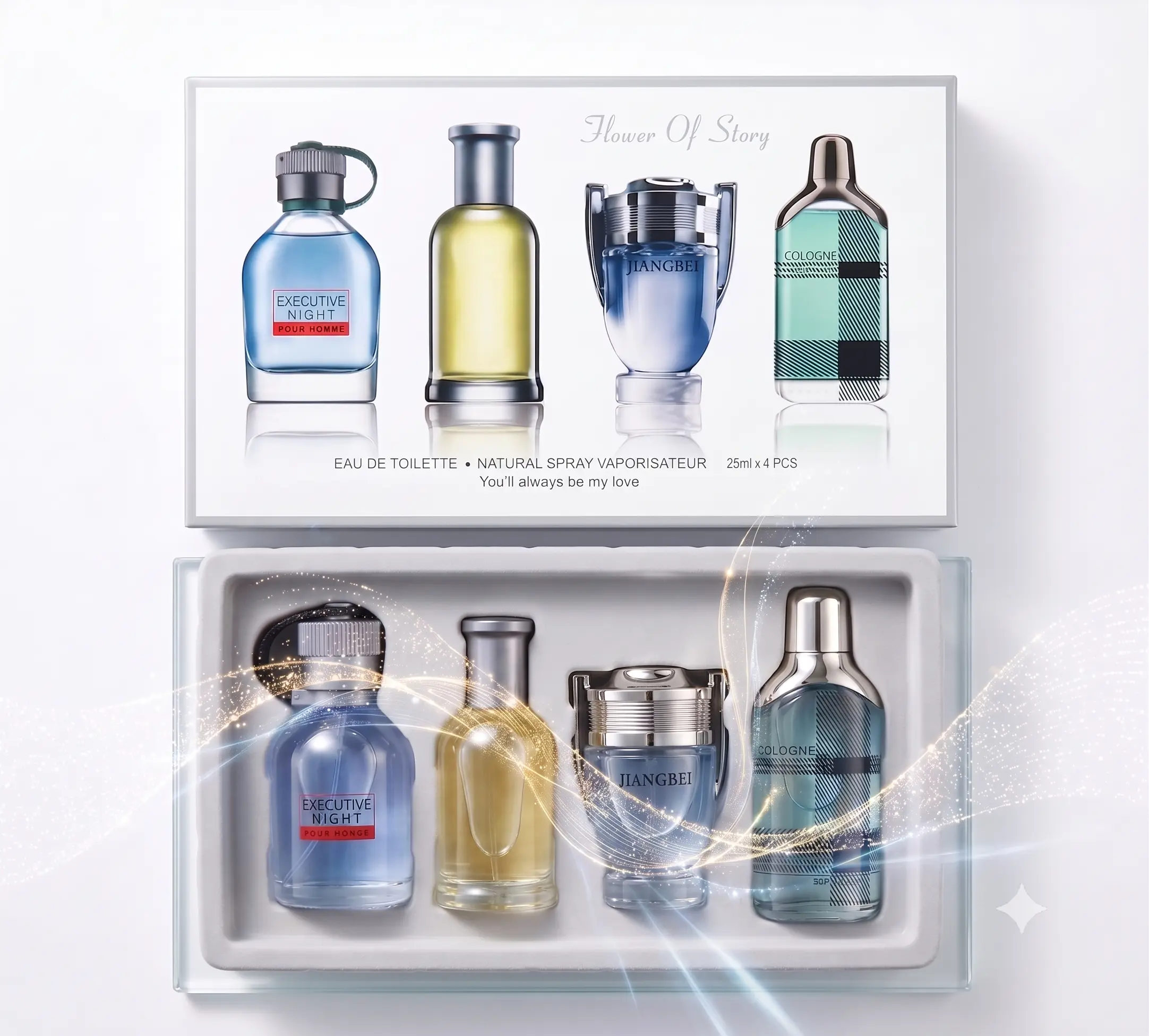 Men's Cologne Gift Set 4-Piece Eau De Toilette Mini Cologne Variety Pack Woody Citrus Fresh Scent Long Lasting Travel Size Fragrance Gift for Him Boyfriend