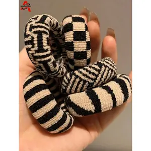 ApexSportGear 5pcs Pattern Hair Ties for Women, Seamless Thick Elastics, No-Damage Ponytail Holders for Daily & Sports, Scrunchie