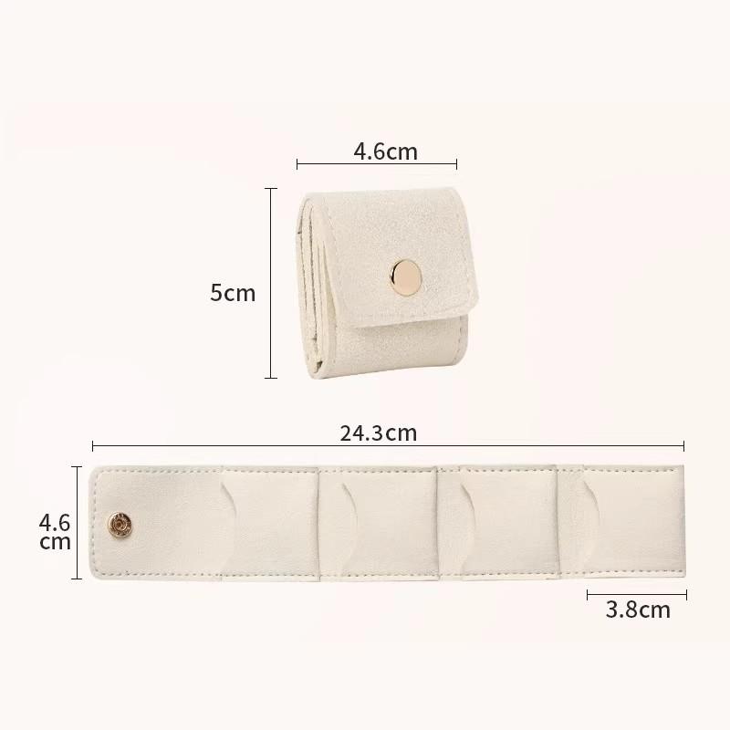 Compartmentalized Portable Jewelry Box — Simple, Mini, and Premium Travel Jewelry Case — Anti-Loss Storage Pouch for Rings, Stud Earrings, and Small Accessories (Easy to Find)