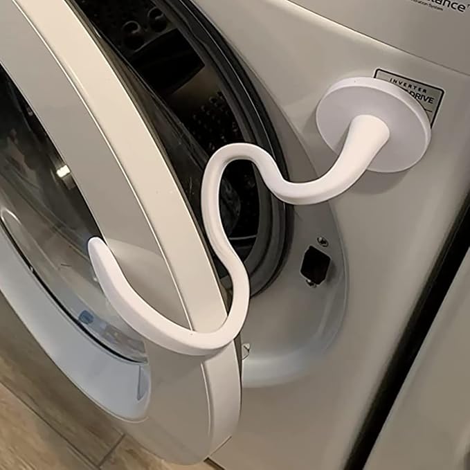 Magnetic Washer Door Prop for Front Load Washer – Keeps Door Open to Prevent Odor, Removable Door Stopper with Strong 2.6” Magnet (White)