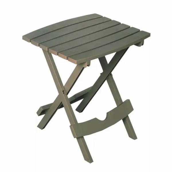 Rectangular 17.5x15 in. Quik Fold Portable Resin Outdoor Side Table - Gray