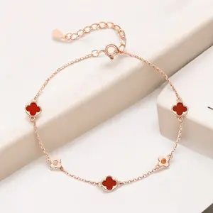 Golden Luck Clover Bracelet in Rose Gold
