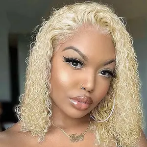 613 Blonde Deep Wave Bob 100% Human Hair