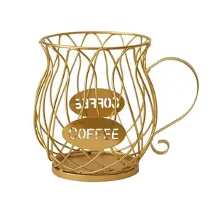 Nordic Style Coffee Capsule Storage Rack, Iron Art Display Shelf for Snacks and Candies, Cafe Decoration, Cup Shape Organizer