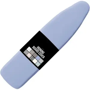 The Original Ironing Board Cover, Silicone Coating, Full Size Scorch Resistant Padding, Elastic Edge, Heavy Duty Iron Pad Covers Standard Boards, Hook and Loop Fastener Strap, Blue