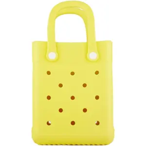 Waterproof EVA Mini Beach Tote, Bitty Rubber Sandproof Bag, Small Portable Handbag for Gym Sports Travel and Outdoor Use