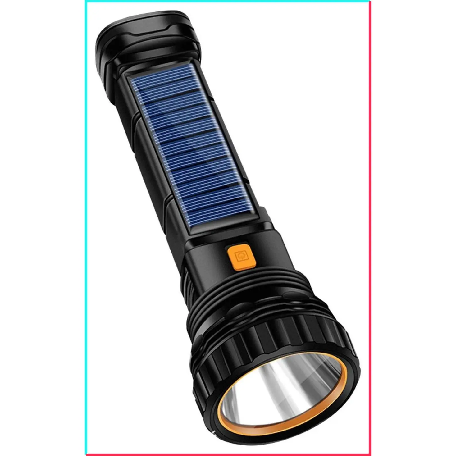 Solar Flashlight, Rechargeable for Camping and Home