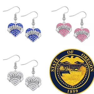 Absolutely Gorgeous Stunning Sparkle Heart Rhinestone OREGON Earrings Perfect Giftt