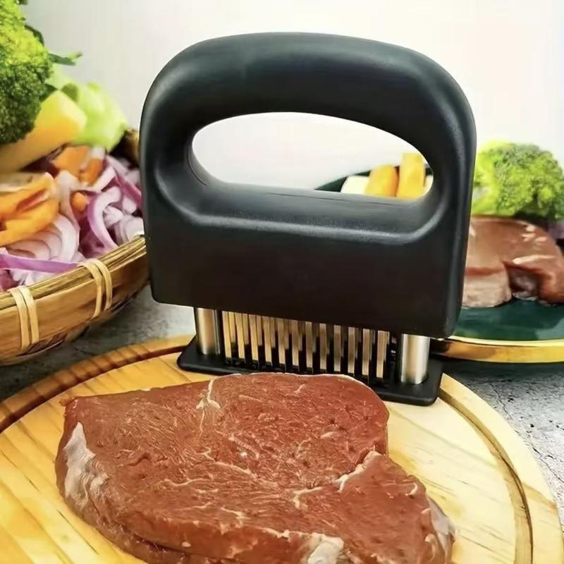 48 Blade Stainless Steel Meat Tenderizer Machine, Durable Kitchen Essential with Rust-Resistant Blades and Non-SlipHandle, Kitchen Tool