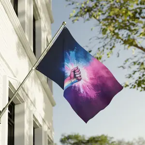 Transgender Pride Fist Flag | Double Sided Flag, LGBTQ+ Trans Flag Trans Pride LGBTQ+ Pride Proud Power