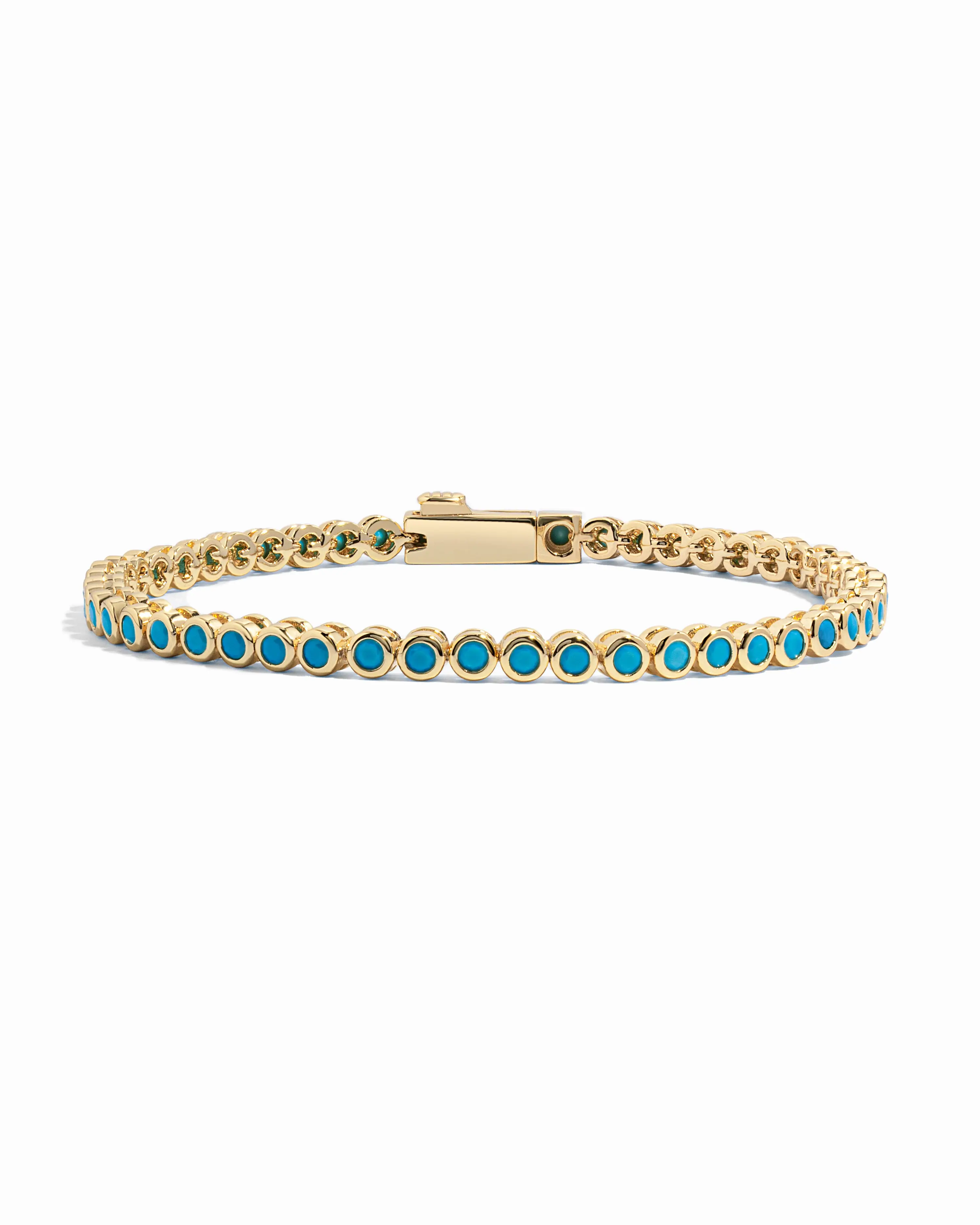 Sami Jewels Turquoise Tennis Bracelet for Women, 925 Sterling Silver Plated with 14k Gold, 6.25" - 6.75" Lengths + .5" Extension Chain, Bracelet Gifts, Turquoise Jewelry, Bracelets for Women, Gift for Her