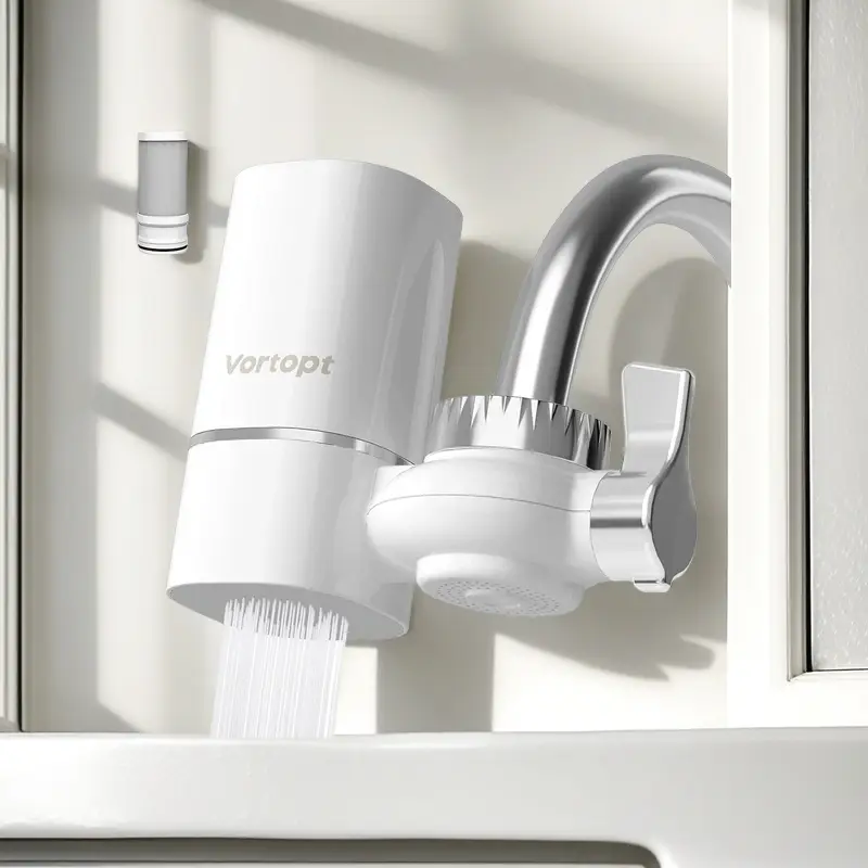 5Vortopt sink faucet filter, simple installation, fast flowing -400 gallon faucet water filtration system, can improve skin quality NSF certification,