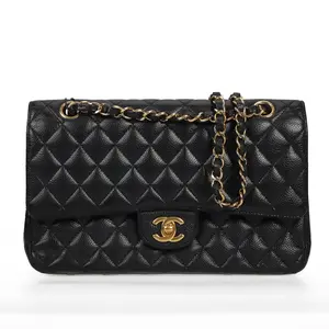 Pre-owned CHANEL Calfskin Shoulder Bags Classic Flap Black Caviar 35616850 HZ