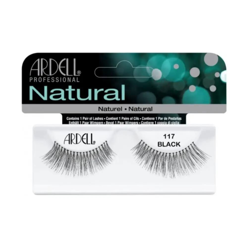 Ardell 117 Fashion False Eyelashes - Black, Lightweight Cosmetic Makeup Product for False Eyelashes & Adhesives Use
