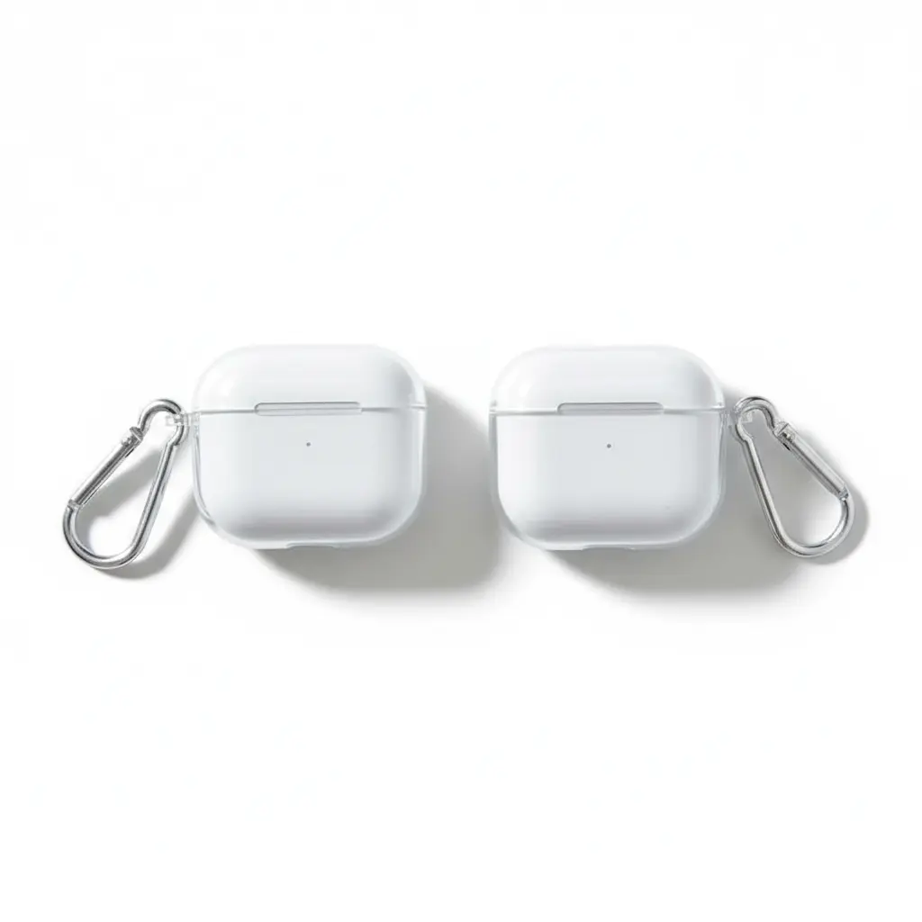 High-Quality Transparent Plastic Protective Case for AirPods G1 Wireless Headphone Audio Devices - Compact Design, Handy Hook, Enhanced Protection