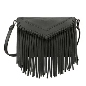 HDE PU Leather Hobo Bag | Fringe Tassels, Small Vintage Boho Crossbody Handbag