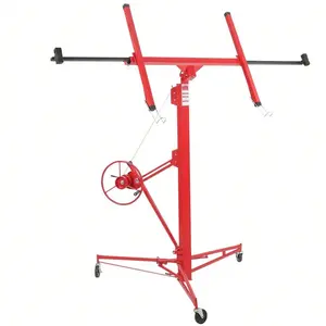 Elevador Profesional De Paneles Para Yeso De 16 Pies – Montacargas Plegable Y Ajustable Con Capacidad De 150 Lbs – 3 Ruedas Bloqueables Para Techos Y Paredes – Ideal Para Mejoras Del Hogar