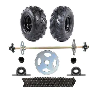 29 inch 740mm Go kart Rear Live Shaft Axle Kit with 145x70-6 Wheels 116 Links Chain #35 58T Sprocket Pillow Block Bearing Fits 50cc 70cc 90cc ATV Quad Buggy Golf Cart Drift Trike UTV Moped Mini Bike