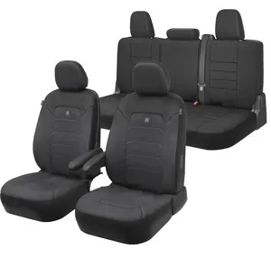 Neoprene Advantage Full Seat Cover Set – Waterproof Front and Rear Bench Seat Covers for Trucks, SUVs, and Vans, Protective Neoprene Material with Universal Fit, Easy Installation, Black