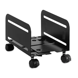 Adjustable Rolling CPU Stand with Wheels, Desktop Computer Tower Cart with Ventilation