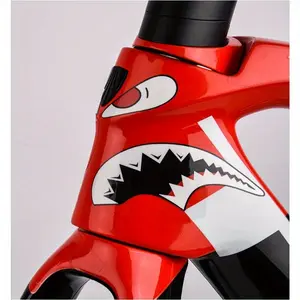 1SET Eye-Catching Wild Cool Shark Mouth Angry Eye Logo Sticker For Motorcycle Bodies, Car Decor, Personality Gear Red-Black-White Shark Mouth Decor Fill With Motorcycle Enthusiast Passionate Wild Vibe Easily Grasp Street Trend Style