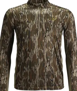 Unisex Camo Fleece Quarter Zip – Oversized Long Sleeve, Warm Hunting Outdoor Shirt