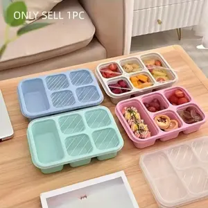 Portable Snack Box with Lid, Leak-Proof Food Storage Container, Fruit Containers, Ideal for Work, Travel, Camping, Picnic, Perfect Christmas Gift