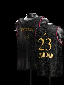 Michael Jordan #23 Chicago Black Leopard Pattern Basketball Classic Throwback Jersey Gold Letter Pink Breathable Mesh Sleeveless for Jordan Fans Supporters Retro Collectors, Streetwear & Basketball Legend Enthusiasts