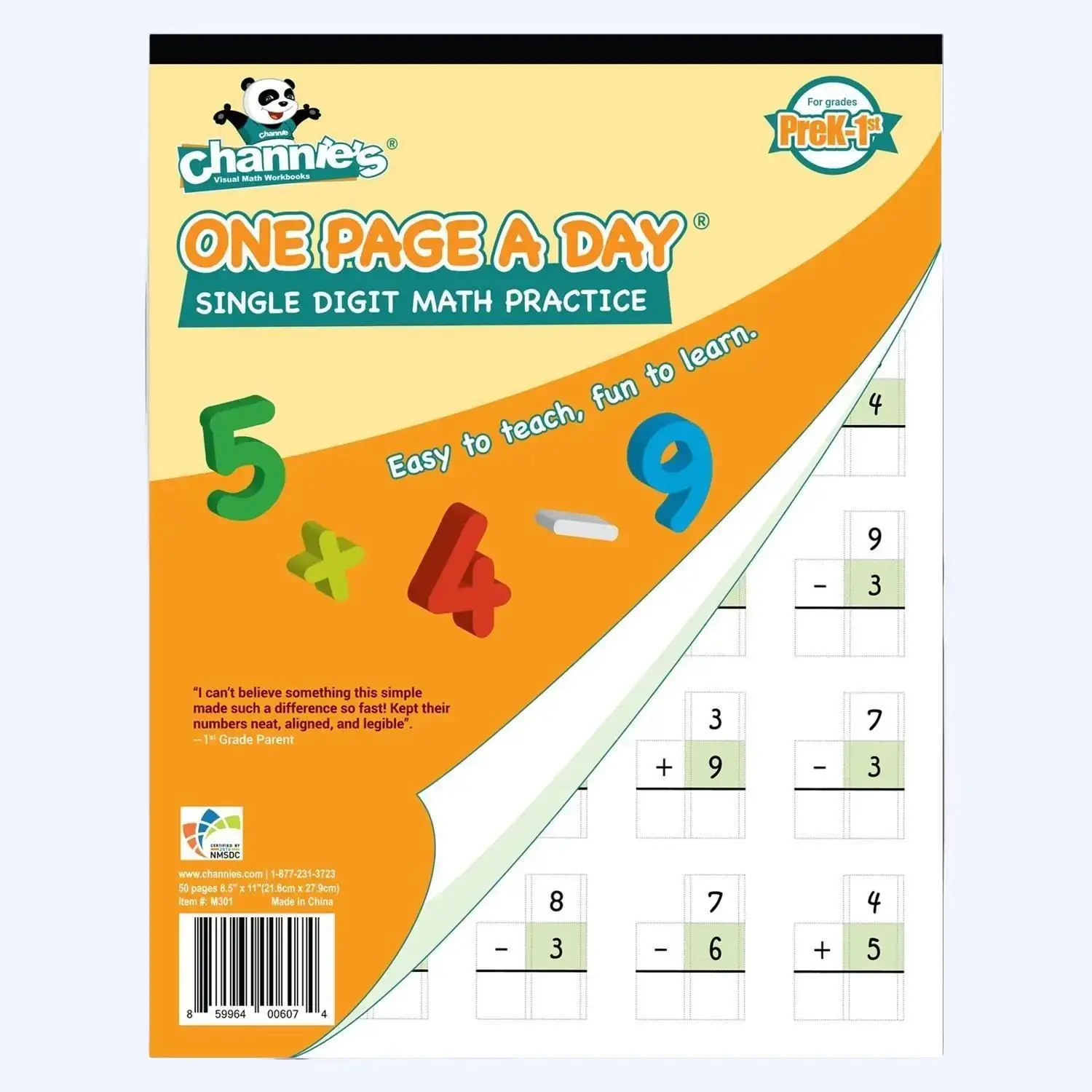 One Page A Day Single Digit Addition & Subtraction Workbook – Visual Math Practice for Early Learners