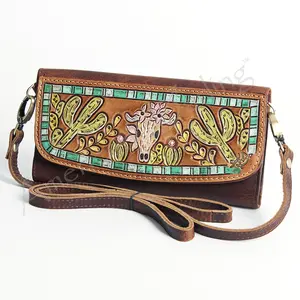 American Darling Wallet Hand Tooled Genuine Leather Western Women Bag | Handbag Purse Wristlet Travel Clutch