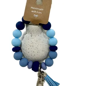 2pcs Silicon beads key chain