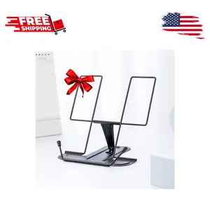 Metal Book Stand for Desk, Adjustable Reading Rest Book Holder (Black)
