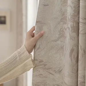 1pc New Oriental Style Mountain Water Curtains, Soft Light Eye Protection, Elegant Drape, Suitable for Study Room and Living Room