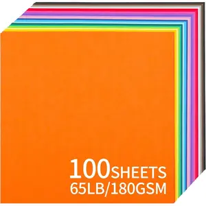 100 Sheets Colored Cardstock - 20 Vivid Colors 180GSM Card Paper for Card Making, Scrapbooking, Arts and Crafts Projects (12x12inch/30.5x30.5 cm)
