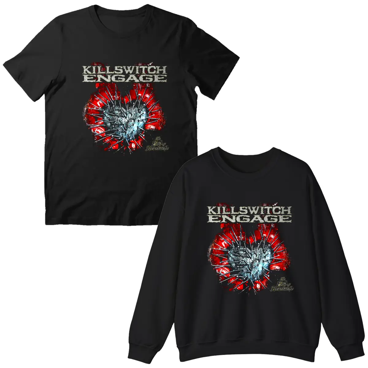 Vtg Killswitch Engage Band Black T-Shirt Rock Punk Goth Metal Sweatshirt Cotton Fabric Black Menswear Tops