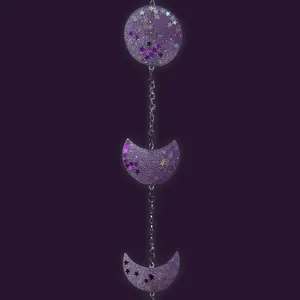 Mini Purple & White Glow Moon Phase – Amazonite Bead